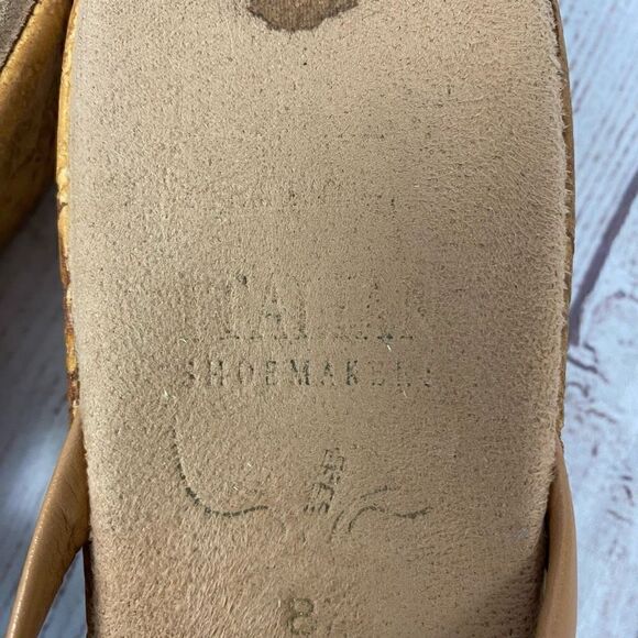 Italian shoemaker wedge flip flop sandals w/weave strap sz 8.5 women - Picture 5 of 7